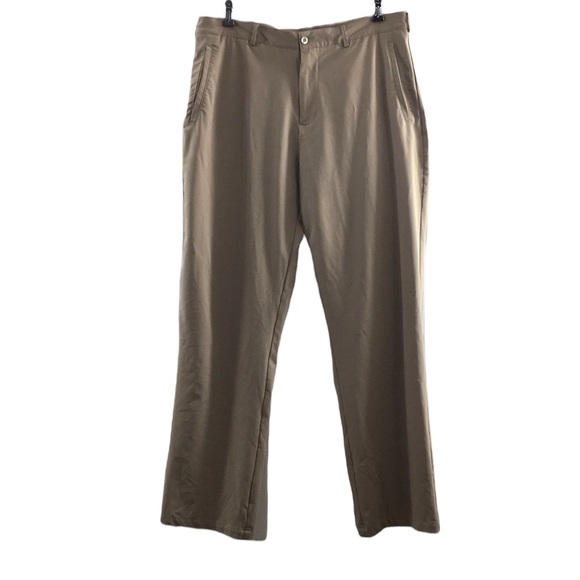 Nike Cream Straight Leg Dress‎ Performance Golf Pants Mens 36 Flat Front - Picture 1 of 14